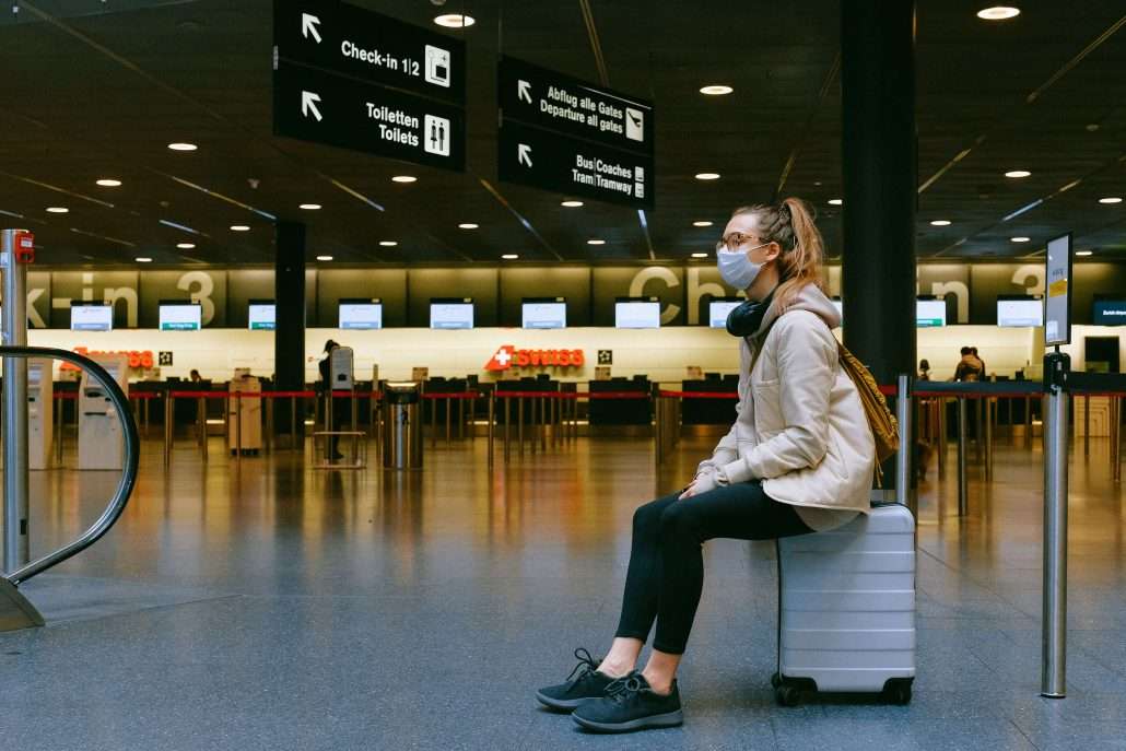 Traveler waiting at the airport