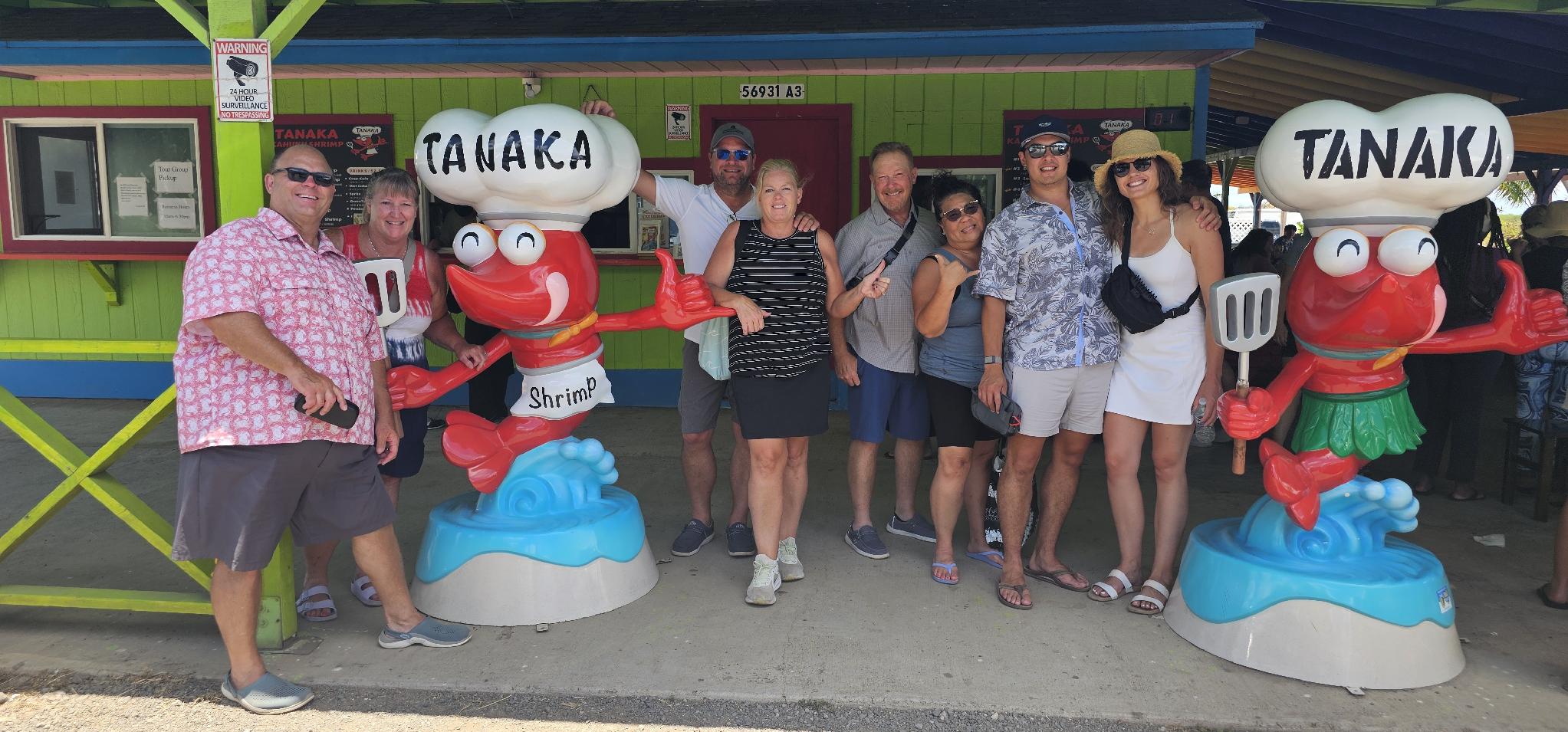 Visitors enjoying a North Shore food stop on Oahu